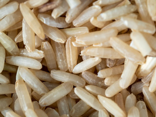 Brown Jasmine Rice grains closeup