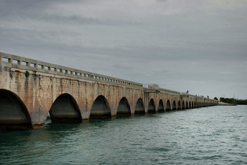 The multiple arches of the Channel 2 Bridge at Islamorada along the Florida Keys