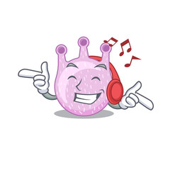 Viridans streptococci Cartoon design concept listening music