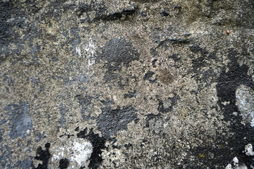 The texture of faded dark paint on concrete.