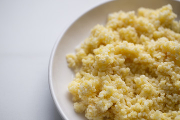 Millet porridge in the bowl