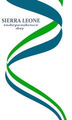 Flag of the Sierra Leone. Independence day celebration card concept