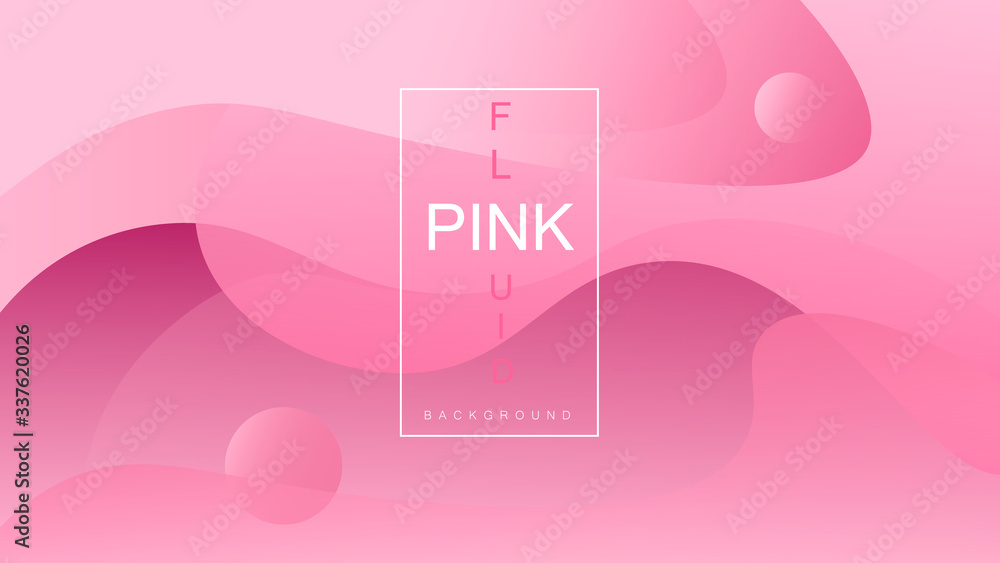 Poster abstract pink background with wavy liquid fluid. colorful geometric design vector illustration. dyna