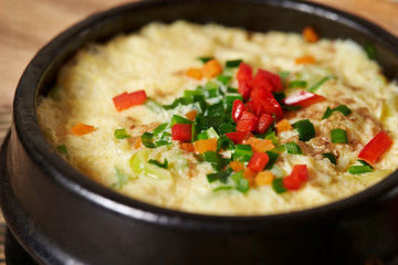 Gyeranjjim, Korean steamed egg with vegetable 