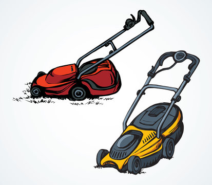 Lawn mower. Vector drawing object