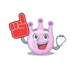 Viridans streptococci presented in cartoon character design with Foam finger