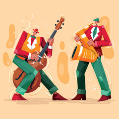 Jazz Night Music Player Vector Illustration