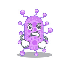 Mascot design concept of mycobacterium with angry face