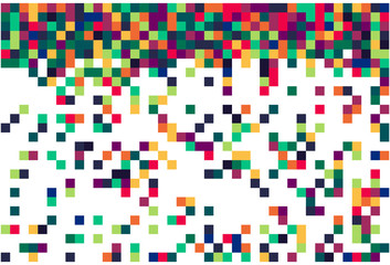 colorful of Pixel gradient texture random horizontal mosaic.  Mosaic pattern with small and large squares. suitable for your design needs.