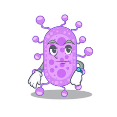 Mascot design of mycobacterium showing waiting gesture