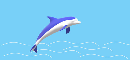 Naklejka na ściany i meble dolphin jumping out of water