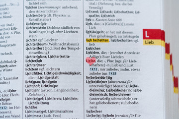 wörterbuch, Liebe, Herz