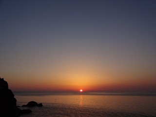 Fototapeta na wymiar Sunset in Sado City, Japan
