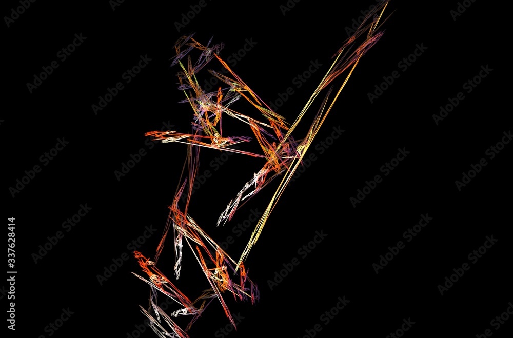 Poster 3d banner on black backdrop. abstract artistic background. graphic design pattern. abstract fractal 