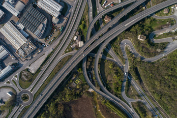 Fototapeta na wymiar Highway aerial view with drone
