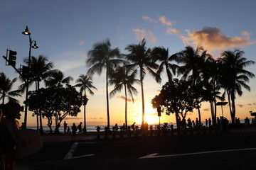 Honolulu Diamond head and Honolulu beach