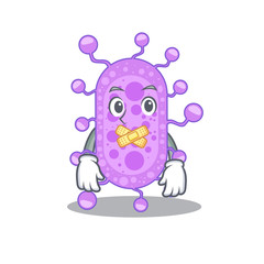 Mycobacterium cartoon character style with mysterious silent gesture