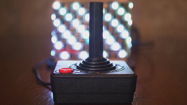 Close-Up Of Vintage Video Computer Console TV Game Joystick