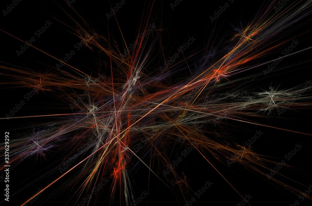 Poster 3d banner on black backdrop. abstract artistic background. graphic design pattern. abstract fractal 