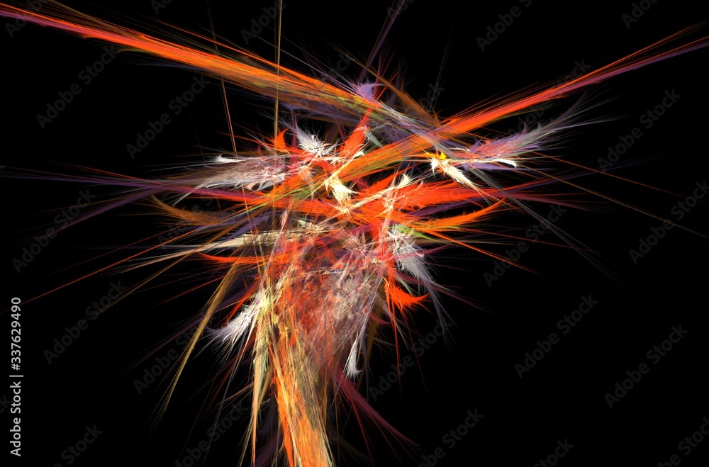 Poster 3d banner on black backdrop. abstract artistic background. graphic design pattern. abstract fractal 