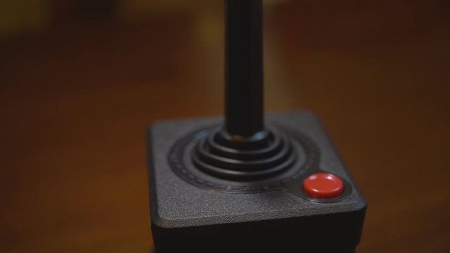 Close-Up Of Rotating TV Video Game Joystick. 4K Footage