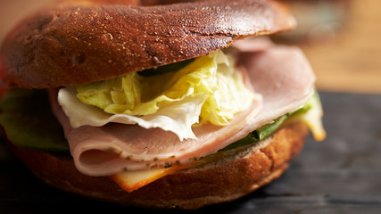 sandwich with ham and cheese