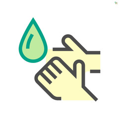 Wash hands and hygiene vector icon design, 64x64 pixel perfect and editable stroke.