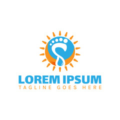 new podiatric care foot print logo design vector icon illustration template