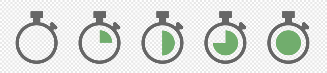 Set of Timer vector icons on transparent background. Countdown Timer vector icons. VECTOR EPS 10