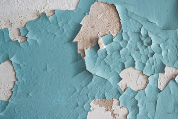 Old vintage wall in paint and patina