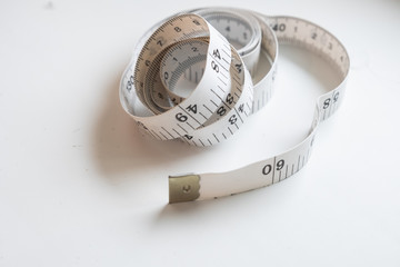 White inch ribbon on white background