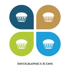 Cup Cake Vector Illustration icon for all purpose. Isolated on 4 different backgrounds.
