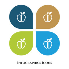 Apple Vector Illustration icon for all purpose. Isolated on 4 different backgrounds.