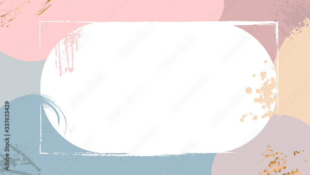 Poster pastel grunge background with oval empty place for text. colorful backdrop with brush strokes vector