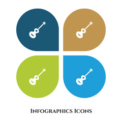 Guitar Vector Illustration icon for all purpose. Isolated on 4 different backgrounds.