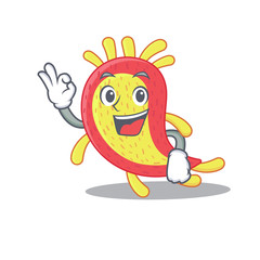 Azorhizobium caulinodans mascot design style with an Okay gesture finger