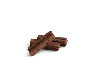 chocolate stick on white background