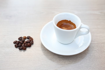Coffee Bean and cup for wooden background