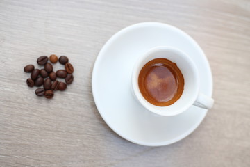 Coffee Bean and cup for wooden background