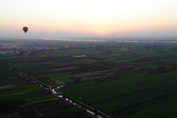 
Balloon landscapes in Egypt at sunrise