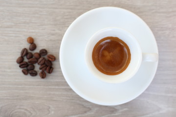 Coffee Bean and cup for wooden background