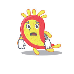 Cartoon design style of azorhizobium caulinodans showing worried face