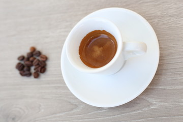 Coffee Bean and cup for wooden background