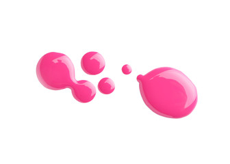 Spilled nail polish on white background