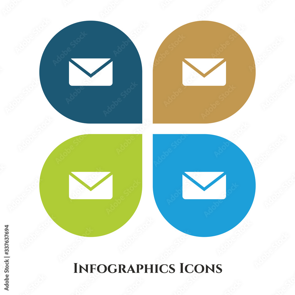 Aufkleber mail or envelope vector illustration icon for all purpose. isolated on 4 different backgrounds.