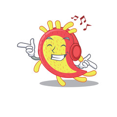 Azorhizobium caulinodans Cartoon design concept listening music