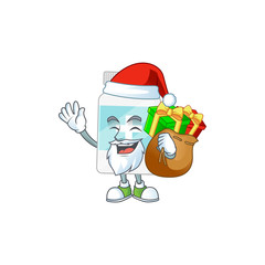 Santa supplement bottle Cartoon character design with sacks of gifts