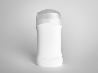 Antiperspirant deodorant standing on white background. skin care concept. copy space