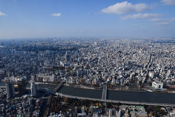 Naklejka premium The view of cityscape in Tokyo, Japan