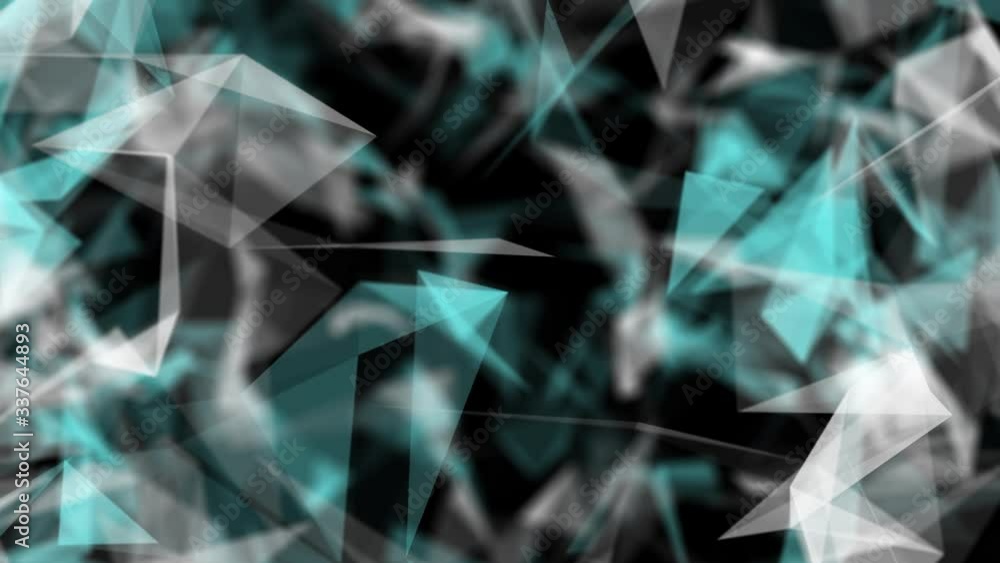 Poster abstract green and white triangular form move